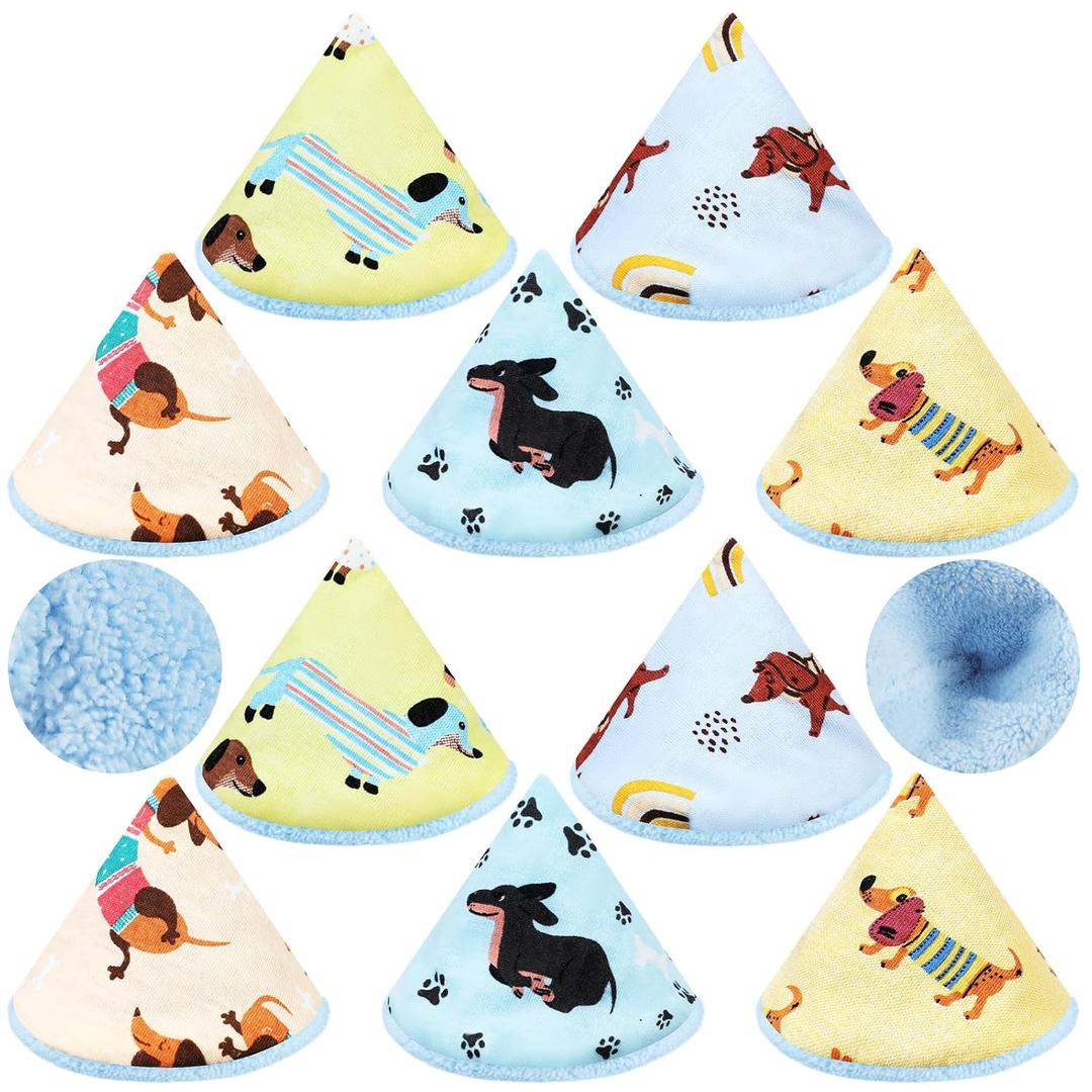 Timgle 10 Pcs Coral Velvet Pee Covers Baby Boy, Strong Water Absorption Pee Shield for Baby Boy, Reusable Diaper Changing Accessory for Boys Newborn Gift(Dachshund)