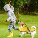 Dog Raincoat with Hood, Adjustable Dog Rain Jacket with Reflective Strip Yellow Waterproof Puppy Poncho for Small Medium Large Dogs (S)