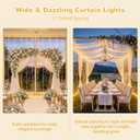 JMEXSUSS 600 LED Curtain Lights Outdoor, 9.5ft x 19.6ft Window Hanging Lights with Remote, Plug in, 8 Modes, Indoor String Lights for Bedroom, Wall, Xmas, Party, Backdrop, Wedding Decor, Warm White