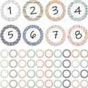 Tondiamo 48 Pcs Numbers Magnetic Accents Round Whiteboard Magnets for Classroom Colorful Circle Blank Magnets Labels, 8 Colors (Boho Style)