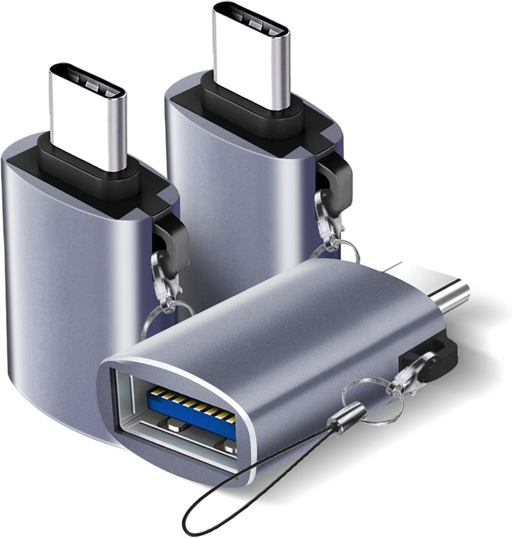 USB C to USB Adapter, USB C Male to USB 3.0 Female Adapter (2-Pack), Type C Thunderbo lt 4 OTG Converter for iPhone 15 Max Apple MacBook, iPad, Samsung Galaxy S24 S23 Dell XPS and More Type C Devices