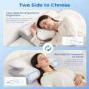 BDEUS Ergonomic Cervical Pillow for Side Sleepers, 2-in-1 Contour Orthopedic Memory Foam Pillow for Neck Shoulder Pain Relief, Sleep Apnea, Anti Snore, Pillow with Arm Rest, Head Cradle, White
