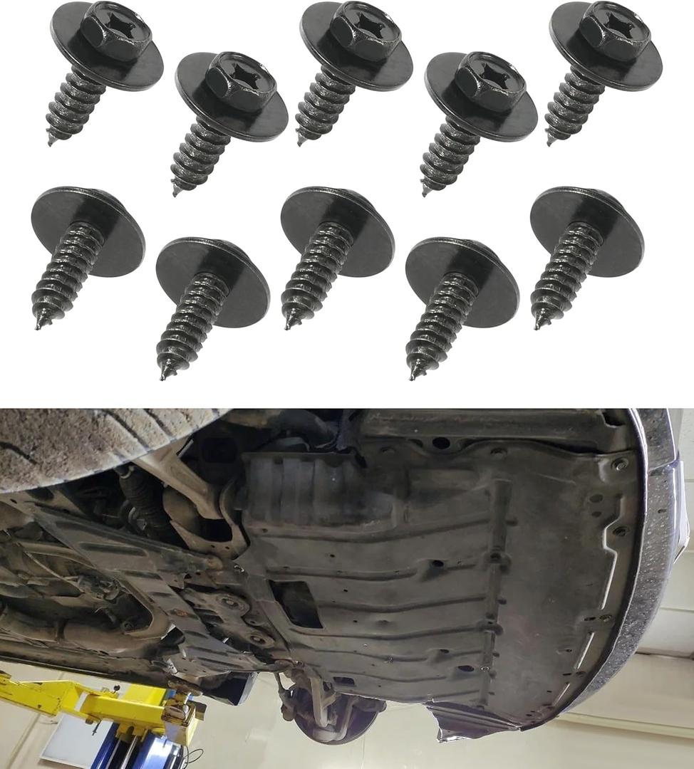 SCUARI 10PCS Fender Screws,Car Accessories Bumper Screws,Splash Shield Screw,Bumper Cover Under Cover Grill Tapping Screw Fastener,Suitable for RAV4,ES,GS,LS,RX,Replacement #90159-60498