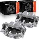 A-Premium Disc Brake Caliper Assembly with Bracket Compatible with Select Infiniti and Nissan Models - QX56, QX80, Titan, Armada - Front Driver and Passenger Side, 2-PC Set