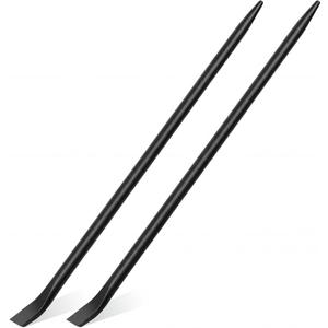 MorningRo 2 Pack 36 Inch Heavy Duty Alignment Pry Bar Crowbar Round Professional Steel Sleever Bar Black for Line-up & Spud Work Ironworkers Construction Industrial Use