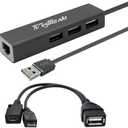 LAN Ethernet Adapter with 3 USB Port Hub with OTG USB Power Included for TV Streaming Devices FIRESTICKS, 2nd Gen, 3rd Gen 4K firestick, Expand Storage and More