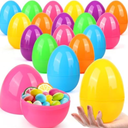 SURCVIO 18 PCS 6 Inch Large Plastic Easter Eggs for Easter Egg Hunt, Empty Eggs for Filling Treats, Fillable Easter Eggs Bulk Classroom Prize Supplies