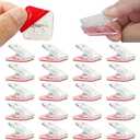 20 Self-Adhesive Wall Clips, Tapestry Hangers & Photo Holders - Double-Sided Adhesive Spring Clips for Posters & Home Office (Clear)