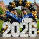 Graduation Decorations Class of 2026 3FT: Large Marquee Light up Numbers 2026 Party Decor Graduations Ornaments Grad Number Sign Kindergarten Preschool Senior High School College Foam Board