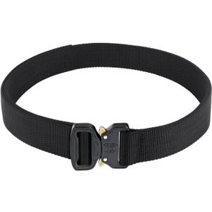 2 x AIKATE Men's Tactical Belt, Heavy Duty 1.5' Nylon Battle Belt with Quick Release Aluminium Buckle, Black, S-XL (Black, XL)