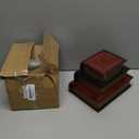 POWER UNICO FLOWER Vintage Decorative Organizer Wooden False Book Storage Box Jewelry Box with Three-layer Drawers (312)