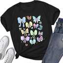 Magical Princess Bow Shirt for Women Magic Kingdom Tshirt Short Sleeve Family Holiday Vacation Tee Tops Black XXL