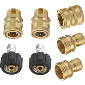 Pressure Washer Quick Connect Adapter Set for Sun Joe SPX Series, M22-15mm to 3/8" Quick Release, 5000 PSI, Complete Hassle-Free Set