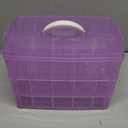 Sooyee Bead Organizer, 3-Tier Craft Organizers and Storage, Stackable Storage Containers with 30 Compartments Dividers for Washi Tape, Toy, Hair Accessories, Art Supplies, Fishing Tackle, Purple