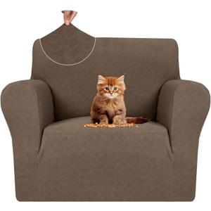 MAXIJIN Chair Covers for Living Room 1 Piece Stretch Sofa Chair Slipcovers with Arms (31"-46") Furniture Protector for Dog Pet Couch Armchair Cover (Chair, Diamond Pattern Brown)