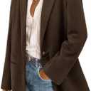 PRETTYGARDEN Women's Winter Corduroy Blazers Jackets Dressy Casual Ribbed Long Sleeve Lapel Fashion Work Business Outerwear Size L