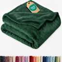 Ultra Soft Fleece Blanket Throw Size - Flannel Fleece Luxury Throw Blanket - Lightweight for Couch Bed Chair - Thick, Warm & Breathable - All Season Cozy Anti-Static Microplush Bedding, Forest Green