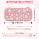 RHOTALL Cherry Blossom Carrying Case for Nintendo Switch 2,Cute Sakura Protective Travel Case,Pink White Flower Dockable Shell Cover for Switch 2,Screen Protector,Shoulder Strap,2 Thumb Caps-Girls