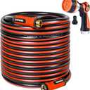 YAMATIC 100FT Garden Hose 5/8in I.D. with 10 Function Water Hose Nozzle