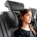 JZCreater Car Headrest Pillow, 180Adjustable Head Neck Support Pillow, U- Shaped Design, Travel Sleeping Car Headrests, Only fit for Car Seat Headrest with RodsIdeal for Kids and Adults (Black)
