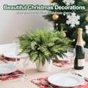 12Pcs 18" Real Touch Christmas Cedar Branches Artificial Realistic Christmas Greenery Pine Branches Faux Greenery Plants Stem for Vase DIY Crafts Garland Wreath Indoor Outdoor Home Decor