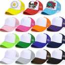 Joyclub 15 Pack Trucker Hats Bulk Adjustable Sublimation Hats Blank (Black)