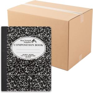 Blue Summit Supplies 48 Pack Composition Notebooks Bulk, Wide Ruled, Black