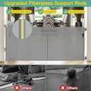 Upgraded 60" Wide Retractable Dog Gate with Reinforced Rods - Bottom Anti-Escape, 5 ft Retractable Baby Gates for Doorways Retractable Gates for Dogs Indoor/Outdoor Retractable Pet Gate, Gray