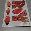 2 x Christmas Bulb Light Window Clings - Winter Car Refrigerator Decorations Stickers for Holiday Xmas Home Kitchen Living Room - Door Window Seasons Decals