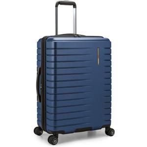 Traveler's Choice Archer Polycarbonate Expandable Luggage with Spinner Wheels, Blue, Checked 26-Inch