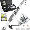 Ghosthorn Fishing Rod and Reel Combo Carbon Fiber Telescopic Fishing Pole Carrier Bag Portable Kit Saltwater Freshwater (Fishing Rod&Reel Combo with Bag, 1.8m 6ft)