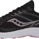 Saucony Women's Cohesion 14 Sneaker (7.5, Black/Pink)