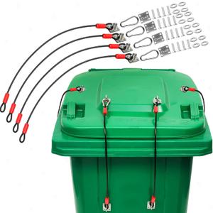 Trash Can Locks Garbage Can Lid Locks for Animals, Bear Raccoon Squirrel Dog Proof Trash Can Lock, Weather-Resistant Universal Trash Bin Lock for Outdoor Trash Cans with Stainless Steel Hasps, (4)