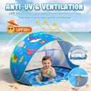 Baby Beach Tent with Pool, Pop Up Beach Tent UV Protection Sun Shelter for Infant Toddlers, Portable Shade Pool Tents Baby Beaches Essentials with Carry Bag for Outdoor, Travel, Camping, 47" L x 29" W x 33" H
