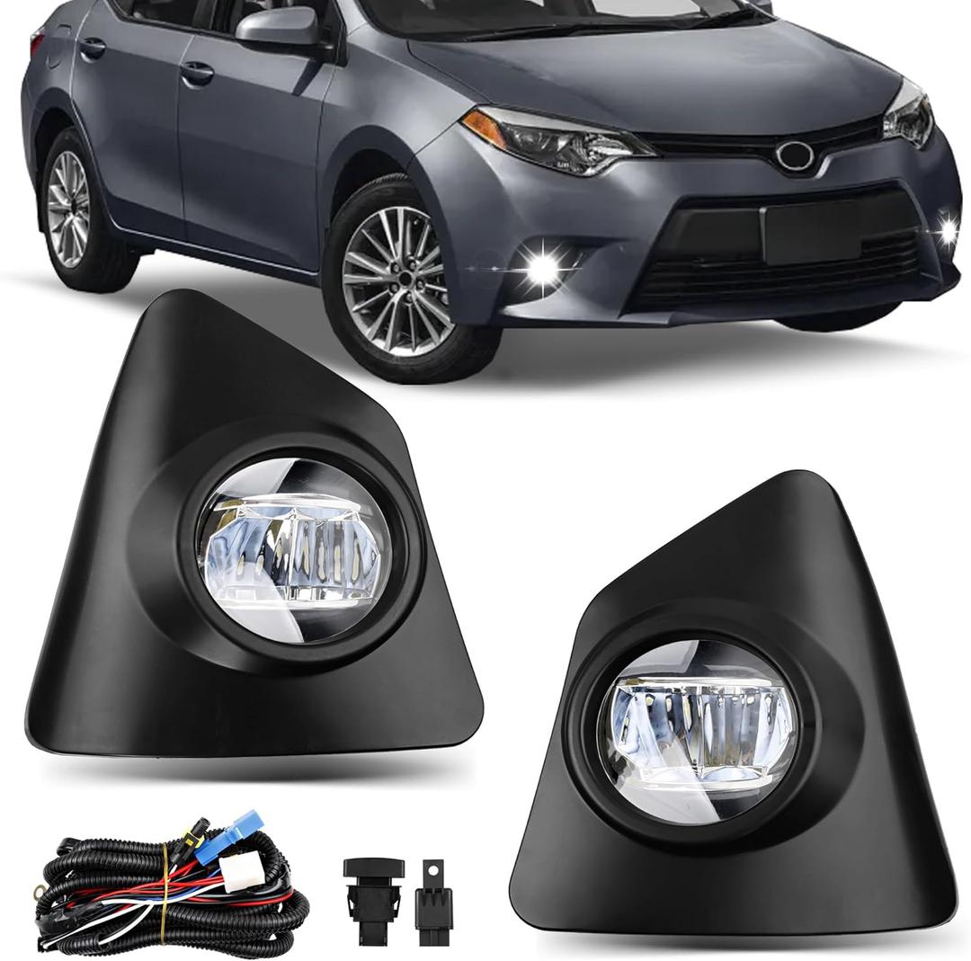 Fog Lights - LED Front Fog Lamps Assembly Compatible with Toyota Corolla S SE 2014 2015 2016 - LED Fog Lamp Kit Replacement for 8148202470 and 8148102480