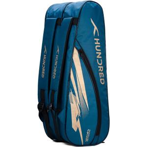 HUNDRED Cosmogear Badminton Kit-bag | Double Zipper | Bag with Front Zipper Pocket | Material: Polyester| Padded Back Straps | Easy-Carry Handle (Teal Green)