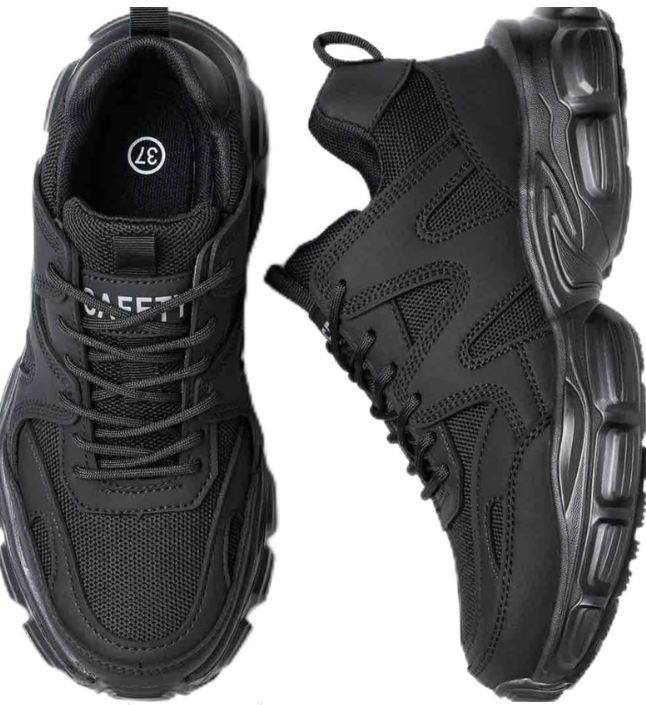 Women's Work Safety Shoes, Comfortable and Stylish Steel-Toed Footwear, Anti-Smash and Anti-Puncture Labour Insurance Shoes, Lightweight and Breathable Adventure Protection Sneakers(Black,6.5)