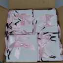 Kolldenn 50 Pcs No DIY Small Gift Bags with Pink Bow Ribbon 4''x2.7''x4.5'' Mini White Paper Thank You Bags Bulk with Handle for Baby Shower Wedding Party Favor Birthday Return Guests