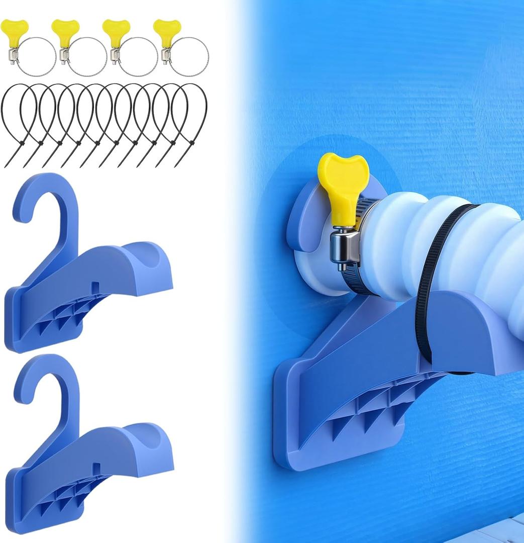 2 PCS Swimming Pool Pipe Holders, Above Ground Pool Accessories with Hose Support - Pool Hose Holder Prevents Pipe Sagging, Universal Pool Accessories