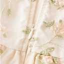 Girls' Floral Embroidery Mesh Midi Dresses Elegant Flowy Summer A Line Cami Dress (Yellow, 11Y)