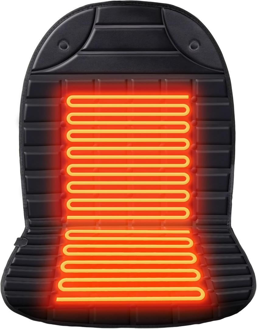 Aimery Heated Seat Covers 1 Minute Fast Heating 2 Heat Levels Seat Warmer UL Listed Black