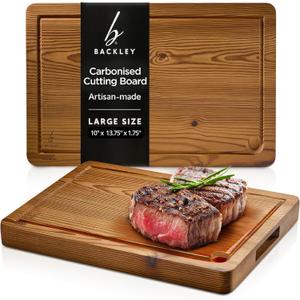 Cutting Board for Kitchen  Wood Cutting Board, Dishwasher Safe & Non Toxic Butcher Block, Cutting Boards with Juice Groove & Handles, Charcuterie Board  10" x 13.75" x 1.75" (Pyrowood)