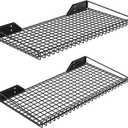 Ultrawall Wall Mounted Storage Shelf for Garage, 2 Pack Metal Shelf Rack, Heavy-Duty Wall Organizer Shelves Suitable for Shop, Shed, Garage 23.5inch x 12inch(Black)