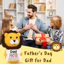 Dad Gifts from Son Daughter, Christmas Birthday Gifts for Dad Father Daddy, Papa Gift Idea, Funny Positive Handmade Crochet Lion Presents for Stepdad Bonusdad