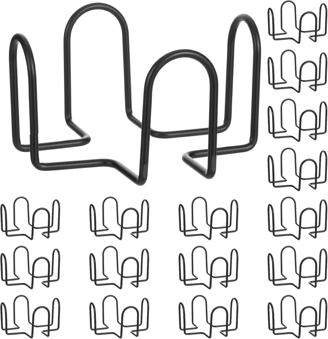 16 PCS Black Metal Coaster Holders Square, 4 Inch Iron Coaster Holders, Metal Drink Coasters Storage Holder Bulk, Rack Holder Round for Both Square or Round Coasters Sets