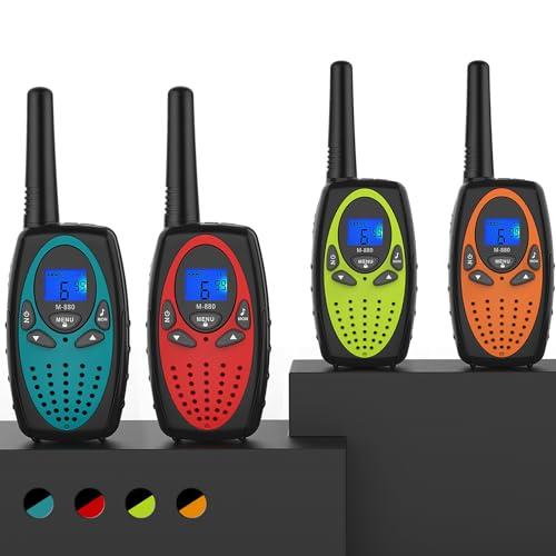 Topsung Walkie Talkies Long Range, M880 Two Way Radio for Adults with LCD Screen/Resistance Wakie-Talkies with Noise Cancelling for Men Women Outdoor (Blue YellowGreen Red Orange)
