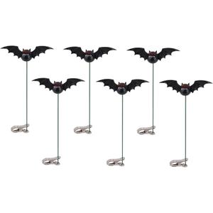 6pcs 3D Realistic Halloween Bat Decor for Yard, Outdoor Garden Stakes with Poles Garden Ornaments for Outdoor Lawn Patio Halloween Party