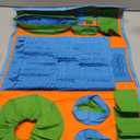 Vivifying Snuffle Mat for Dogs, Interactive Dog Puzzle Toy for Boredom and Mental Stimulation, Enrichment Feeding Game Sniff Mat Helps Slow Eating and Keep Busy (Blue Green Orange)