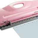 Officemate Adjustable 6-Hole Punch for Planners and Binders, 8 Sheet Capacity, Pink (90161)