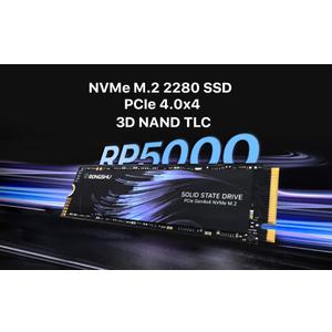 2TB NVMe SSD M.2 PCIe4.0 Gen 4×4, M.2 2280 Internal Gaming SSD, Seq. Up to 5,100 MB/s, SLC Cache 3D NAND TLC Internal Solid State Drive Compatible with PS5, Laptop, PC Desktops (RP5000)